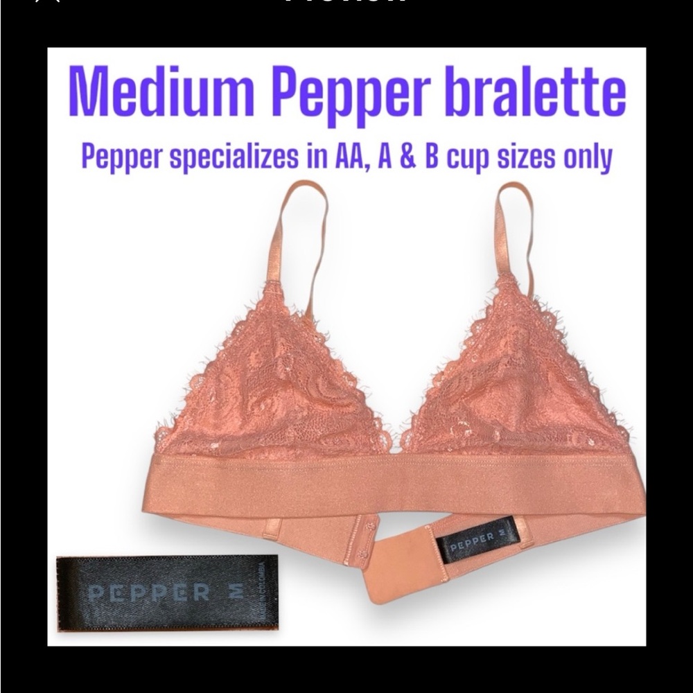 Medium Pepper! Everyday Lace Wirefree No Padding Bralette Peachy Pink Adj Strap